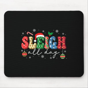 Sleigh All Day Slay Women Christmas Vintage Groovy Mouse Mat