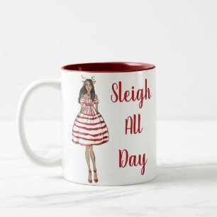 Sleigh All Day Two-Tone Coffee Mug