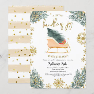 Sleigh Baby Shower Little Bundle of Joy Invitation