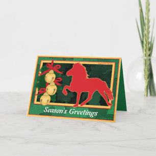 Sleigh Bells Icelandic Horse Christmas Holiday Card