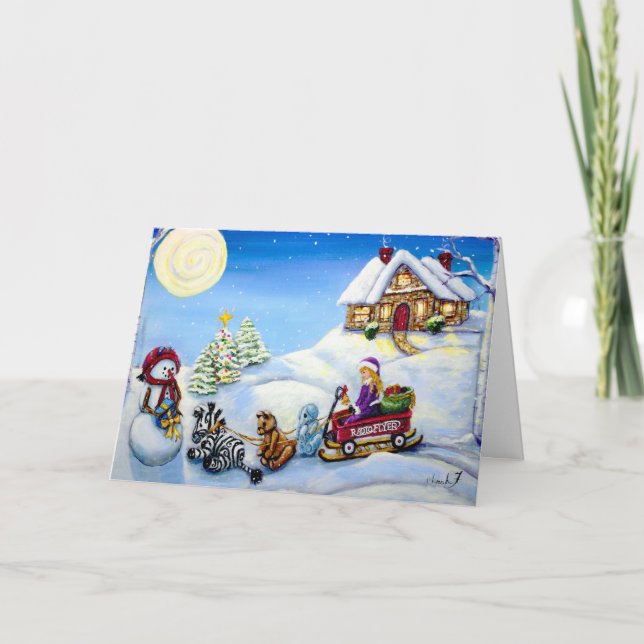 Sleigh Bells Ring Holiday Christmas Card (Front)