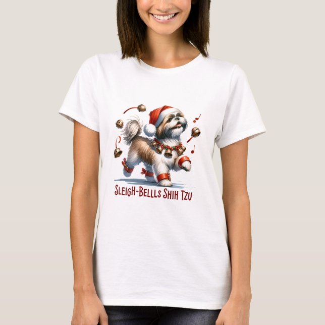 Sleigh Bells Shih Tzu  T-Shirt (Front)