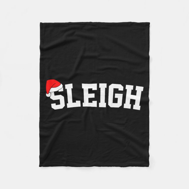Sleigh Christmas Santa Hat Matching Christmas Fami Fleece Blanket (Front)