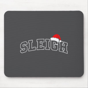 Sleigh Christmas Varsity Minimal Text Santa Hat Fa Mouse Mat