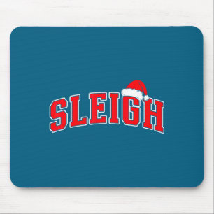 Sleigh Christmas Varsity Text With Santa Hat Famil Mouse Mat