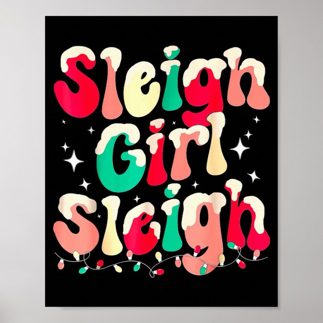 Sleigh Girl Sleigh Christmas Womens Pajamas  Poster (Front)