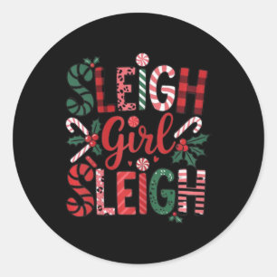 Sleigh Girl Sleigh Funny Little Women's Retro Chri Classic Round Sticker