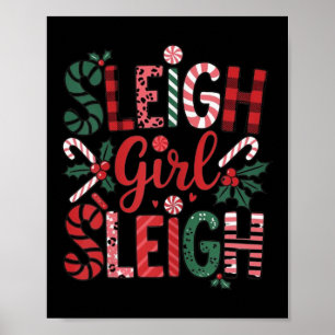 Sleigh Girl Sleigh Funny Little Women's Retro Chri Poster
