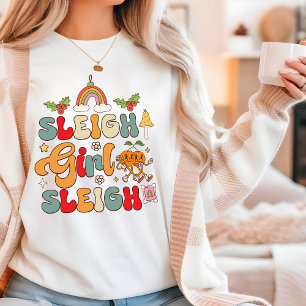 Sleigh Girl Sleigh Groovy Modern Christmas Tri-Blend Shirt
