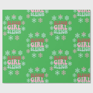 Sleigh Girl Sleigh Wrapping Paper