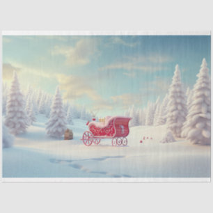 Sleigh in Snow 2 Decoupage Paper