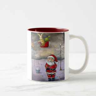 Sleigh Jacker, "The Sleighjacker", By Leah Saul... Two-Tone Coffee Mug