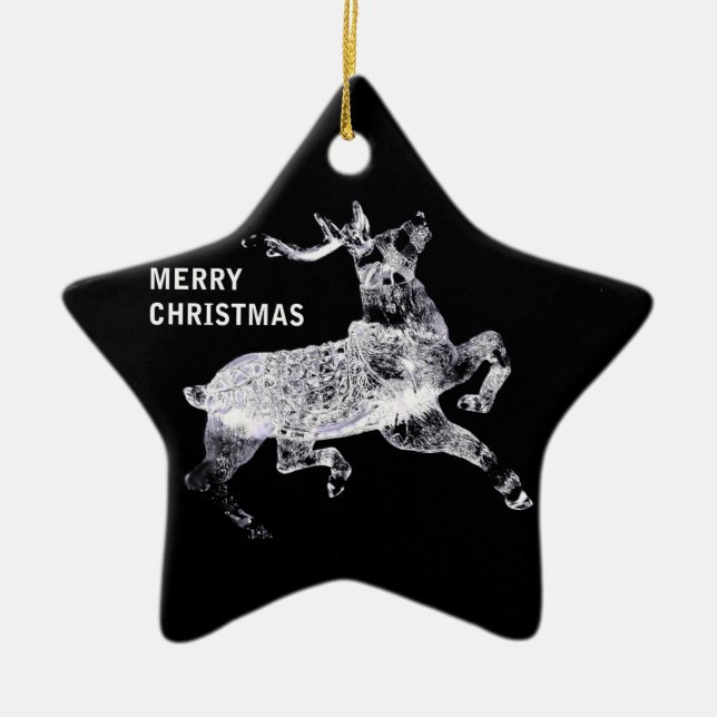 sleigh puller xmas GCU Ceramic Tree Decoration (Front)