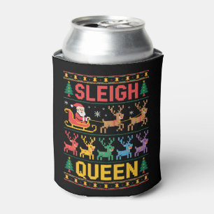 Sleigh Queen Christmas Santa Reindeer Ugly Sweater Can Cooler