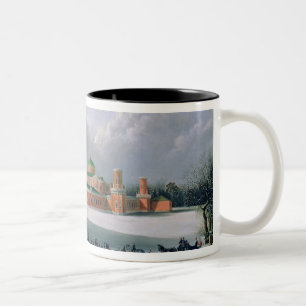 Sleigh Race at the Petrovsky Park in Moscow Two-Tone Coffee Mug