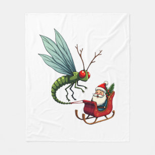 Sleigh Ride Dragonfly Fleece Blanket