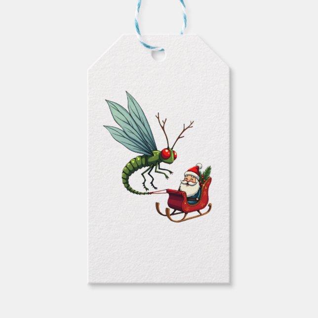 Sleigh Ride Dragonfly Gift Tags (Front)