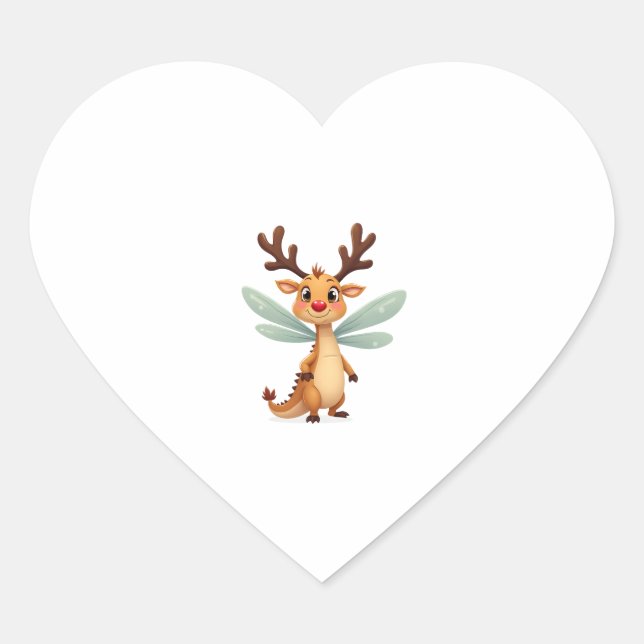 Sleigh Ride Dragonfly Heart Sticker (Front)