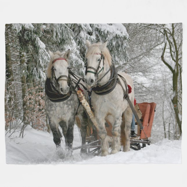 Sleigh Ride Fleece Blanket (Front (Horizontal))