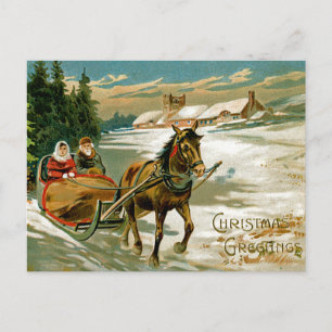 Sleigh Ride Holiday Postcard