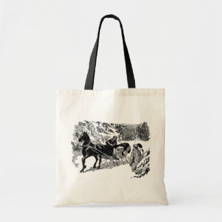 Sleigh ride in the snow tote bag
