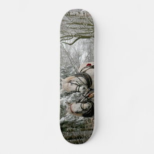 Sleigh Ride in the Snowy Forest Skateboard