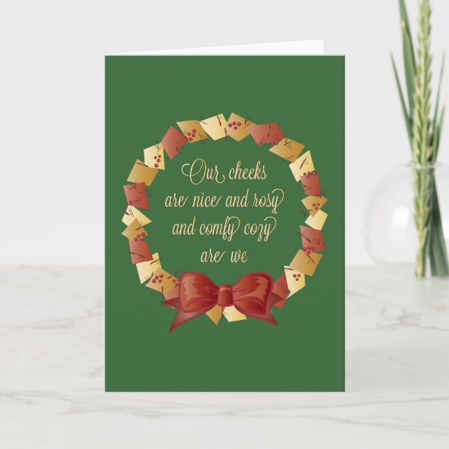 Sleigh Ride Lyrics Design Holiday Card (Front)