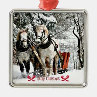 Sleigh Ride, Merry Christmas Metal Tree Decoration