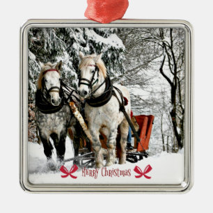 Sleigh Ride, Merry Christmas Metal Tree Decoration