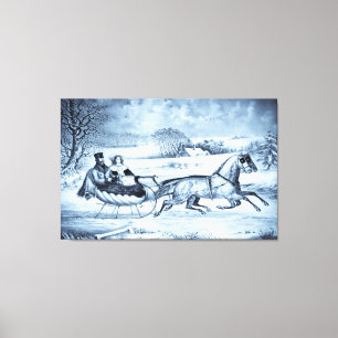 "Sleigh Ride" (selenium tone) wrapped canvas print