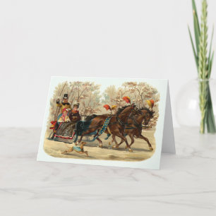 "Sleigh Ride" Vintage Christmas Card