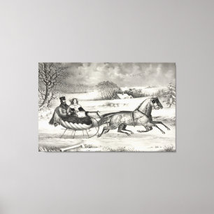 "Sleigh Ride" wrapped canvas print
