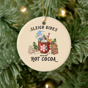 Sleigh Rides and Hot Cocoa Ceramic Tree Decoration