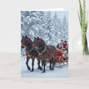 Sleigh rides and snowfall- Christmas Card