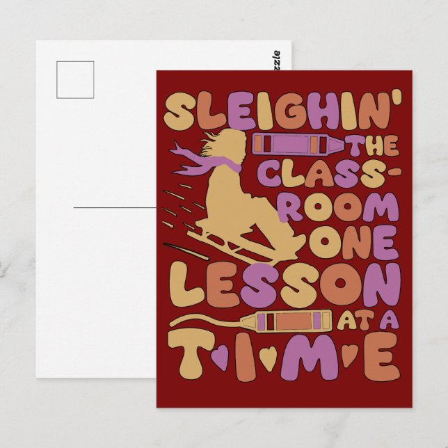 Sleigh Rides Best Teacher Gifts for Christmas  Postcard (Front/Back)