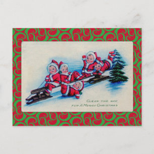 Sleigh Riding Children Postcard