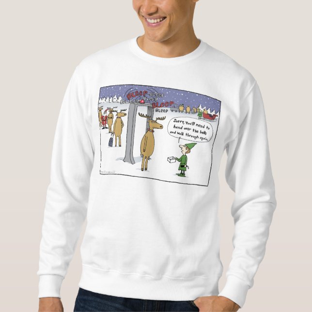 "Sleigh Security" Cartoon Sweatshirt (Front)