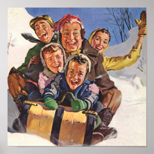 Sleigh Snow Fun Christmas Poster