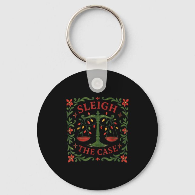 Sleigh The Case Funny Lawyer Xmas Design  Key Ring (Front)