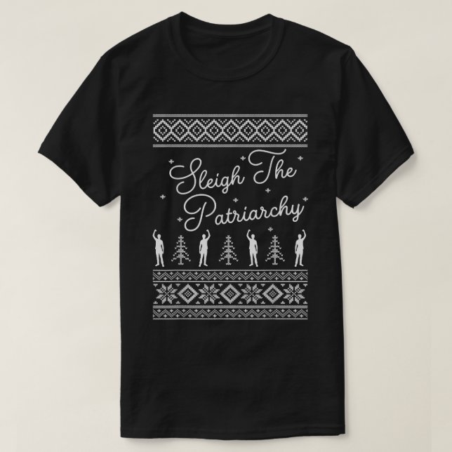 Sleigh The Patriarchy Feminist Ugly Sweater For Ch (Design Front)