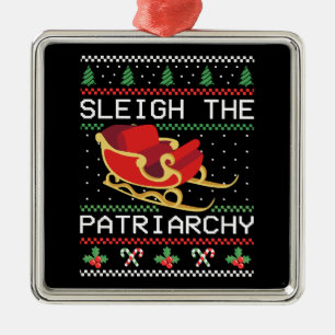 Sleigh The Patriarchy I Metal Tree Decoration