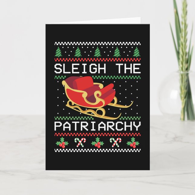 Sleigh The Patriarchy II Holiday Card (Front)