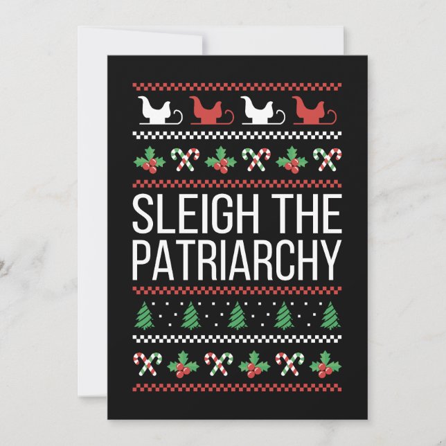 Sleigh The Patriarchy II Holiday Card (Front)