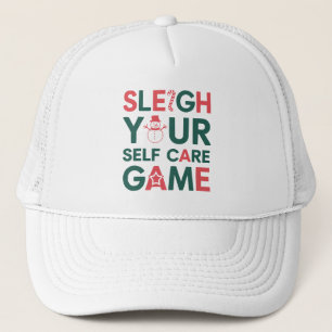 Sleigh Your Self Care Game Christmas Wellness Trucker Hat