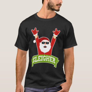 SLEIGHER - Fun Heavy Metal Music Santa - Christma T-Shirt