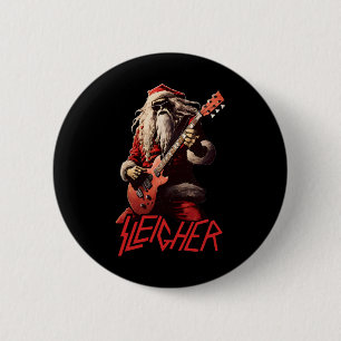 Sleigher Funny Christmas Heavy Metal Music 6 Cm Round Badge