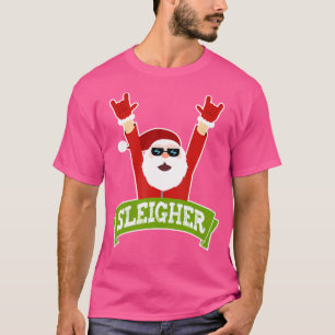 Sleigher - Funny Heavy Metal Music Santa - Christm T-Shirt