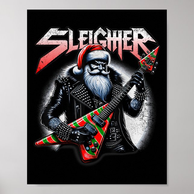 Sleigher Hail Santa Heavy Metal Christmas For Men  Poster (Front)