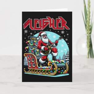 Sleigher Hail Santa Heavy Metal Christmas Rock Xma Card