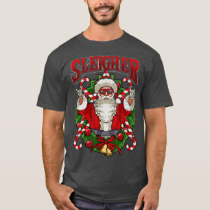 Sleigher Santa Claus Rocker Heavy Metal Christmas T-Shirt